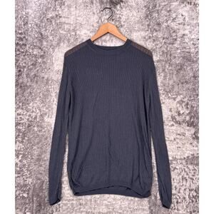 Jil Sander x Uniqlo Sweater Medium Mens Gray Cotton Silk Ribbed Lightweight Knit